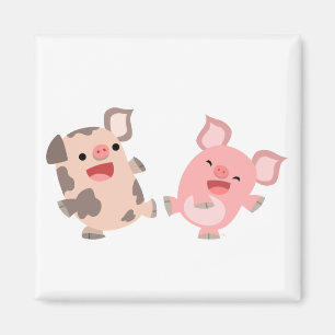 Niedlicher Tanzen-Cartoon-Schwein-Magnet Magnet