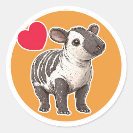 Niedlicher Tapir Runder Aufkleber