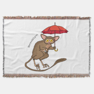 Niedlicher Tarsier mit Schirm-Cartoon-Abbildung Decke