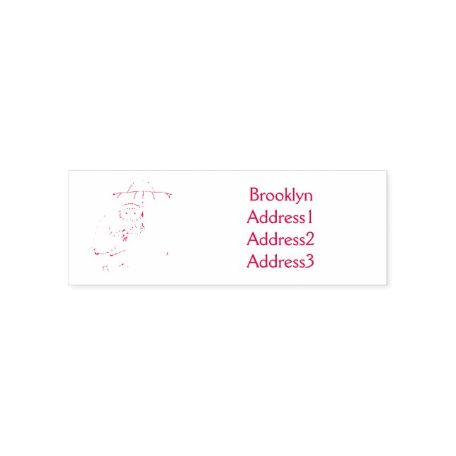 Niedlicher Tarsier mit Schirm-Cartoon-Abbildung Permastempel (Design)