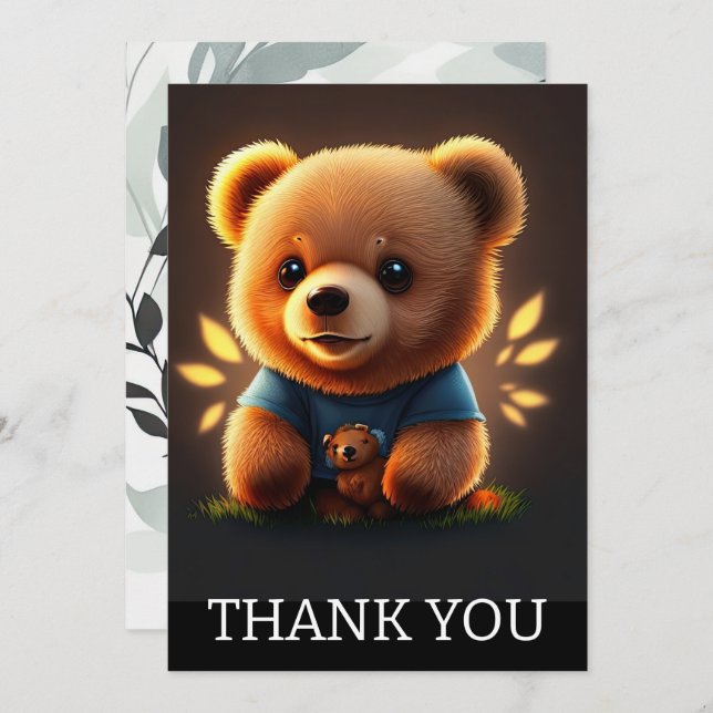 Niedlicher Teddie Bär Vielen Dank Dankeskarte (Vorne/Hinten)