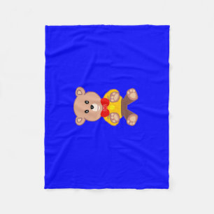 Niedlicher Teddy Bär auf Blue Fleece Blanket