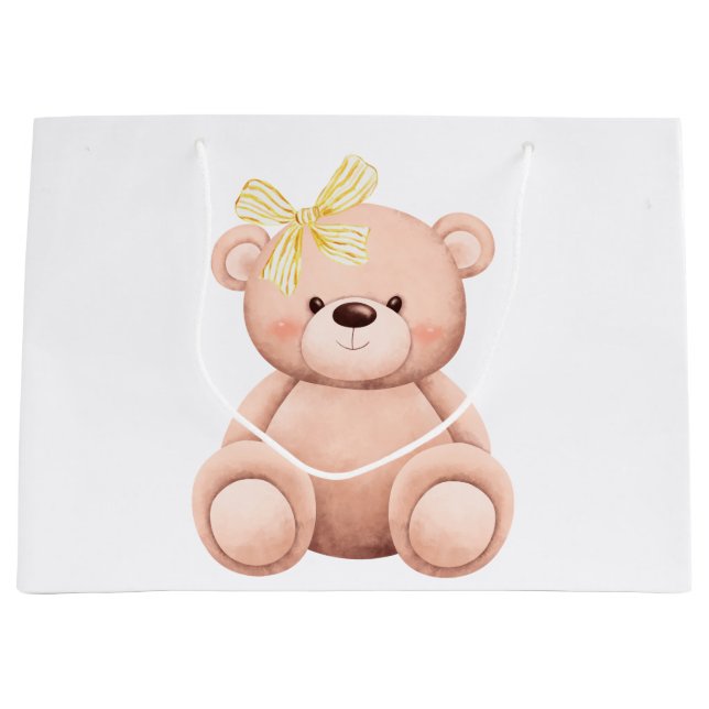 Niedlicher Teddy Bär Babydusche Geburtshilfe Große Geschenktüte (Vorderseite)