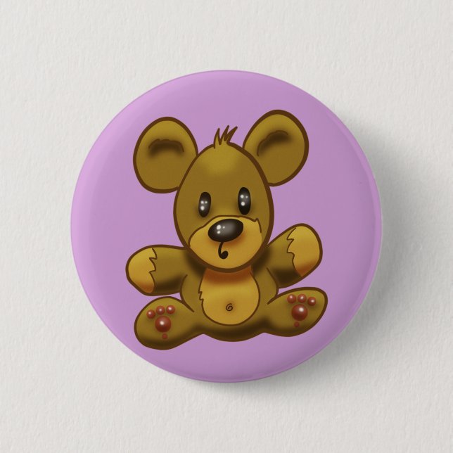 Niedlicher Teddy Bär Button (Vorderseite)