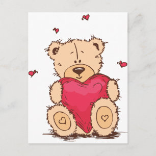 Niedlicher teddy-Bär des Valentines Tages Feiertagspostkarte