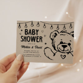 Niedlicher Teddy Bär | Einladung der Babydusche