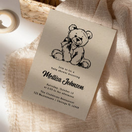 Niedlicher Teddy Bär | Einladung der Babydusche