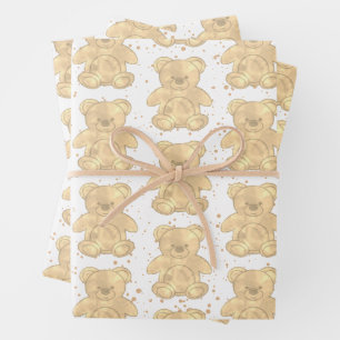 Niedlicher Teddy Bär Geschenkpapier Set