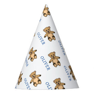 Niedlicher Teddy Bär Kinder Geburtsname Partyhütchen
