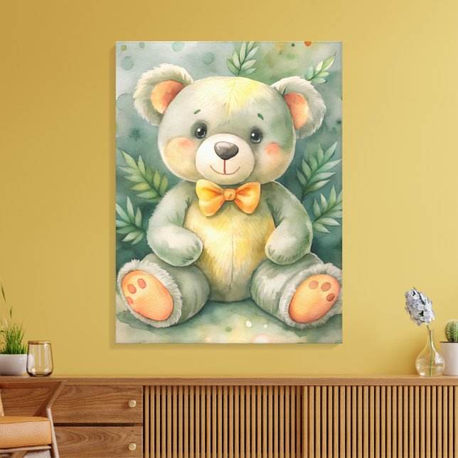 Niedlicher Teddy Bär Leinwanddruck (Insitu (Wohnzimmer))