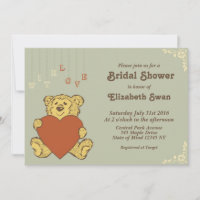 Niedlicher Teddy Bär mit Liebe Bridal Dusche Einla