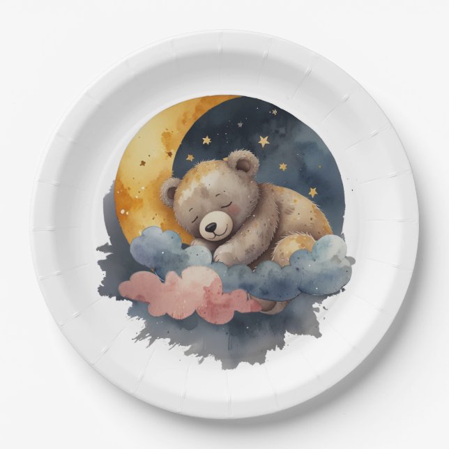 Niedlicher Teddy Bär Pappteller (Vorderseite)