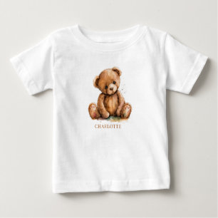 Niedlicher Teddy Bär Personalisiert Baby T-shirt