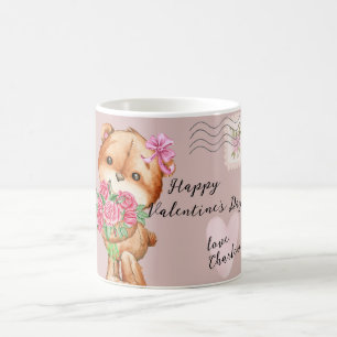 Niedlicher Teddy Bär Postbrief Valentinstag Kaffeetasse