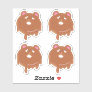 Niedlicher Teddy Bär Rosa Donut Custom Sticker