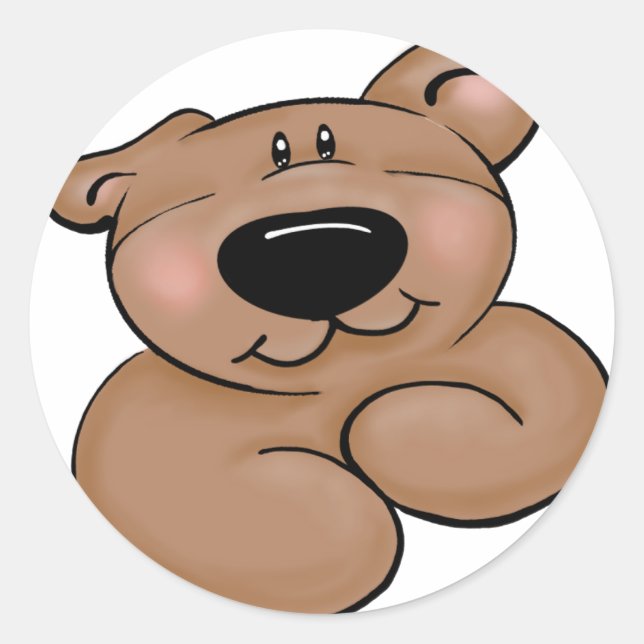 Niedlicher Teddy Bär Runder Aufkleber (Vorderseite)
