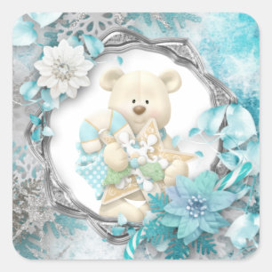 Niedlicher Teddy Bar Square Sticker