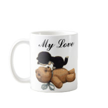 Niedlicher Teddy-Bär und schwarze Katze - meine