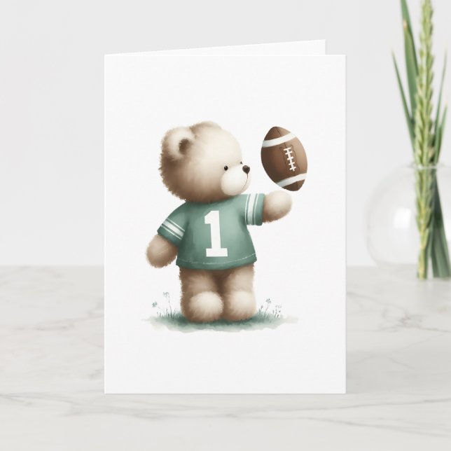 Niedlicher Teddy Bären Fußball Spieler Blank Gruß Karte (Vorderseite)