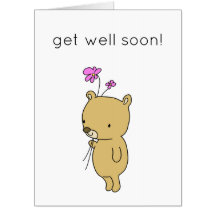 Niedlicher Teddy Bären Sick Get Well Card