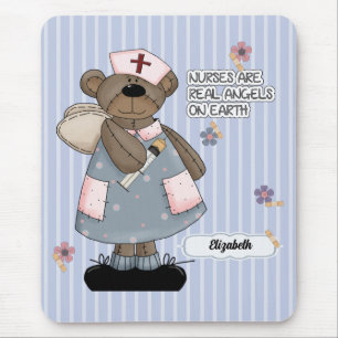 Niedlicher Teddy Bear Angel Nurse Apprecife Gesche Mousepad