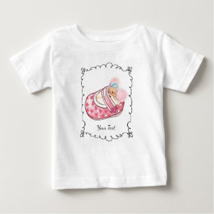 Niedlicher Teddy Bear Individuelle Name Baby T-shirt
