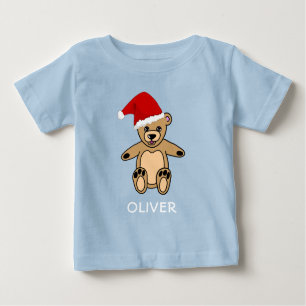 Niedlicher Teddy Bear mit Weihnachtsmannmütze Chri Baby T-shirt