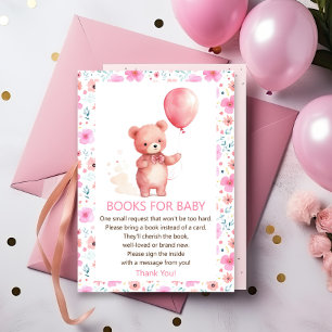 Niedlicher Teddy Bear Pink Ballon Bücher für Baby  Begleitkarte