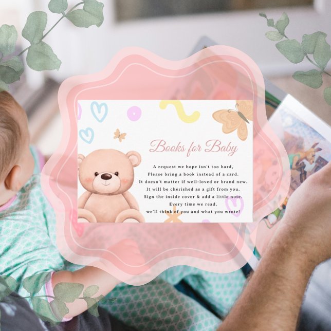 Niedlicher Teddy Bear Pink Bücher für das Baby Begleitkarte (Teddy Bear Pink books for baby Enclosure Card
For more advanced personalisation of this design, simp)