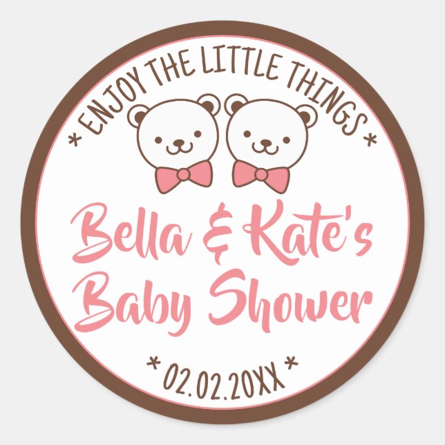 Niedlicher Teddy Bear Rustikale Nostalgische Babyd Runder Aufkleber (Vorderseite)