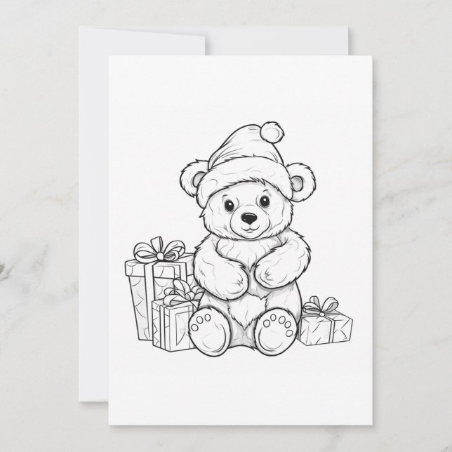 Niedlicher Teddy Bear Santa Kids Weihnachten (Vorderseite)