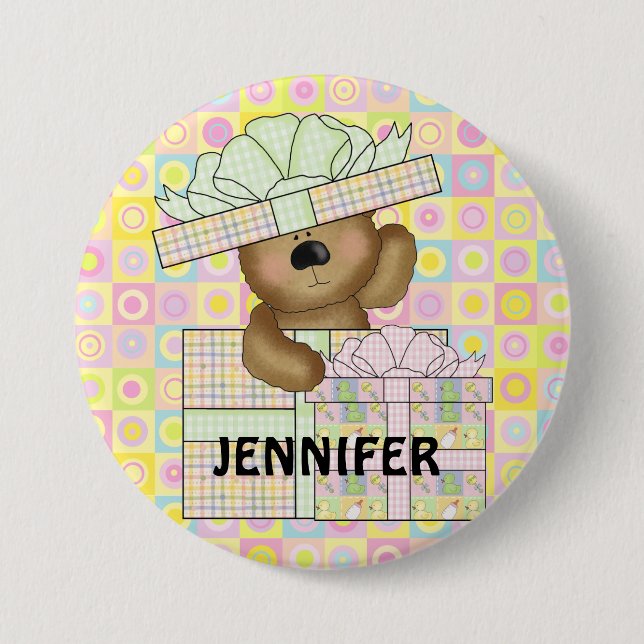 Niedlicher Teddy betreffen Button (Vorderseite)