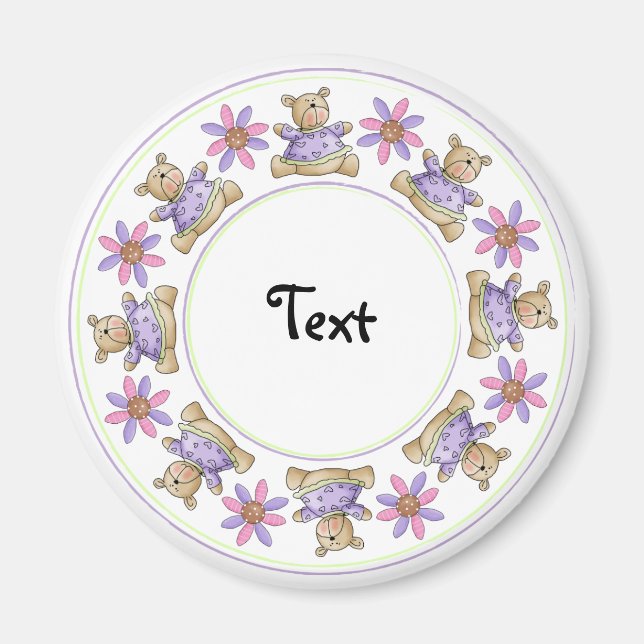 Niedlicher Teddy-Design-Rahmen Magnet (Vorne)