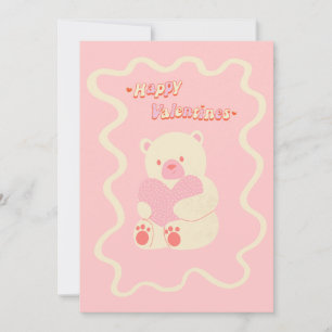 niedlicher Teddy trägt herzliche Valentinerkarte Feiertagskarte