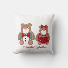 Niedlicher Teddybär 40. rubinischer Hochzeitstag Kissen