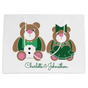 Niedlicher Teddybär 55. Smaragdhochzeit Große Geschenktüte