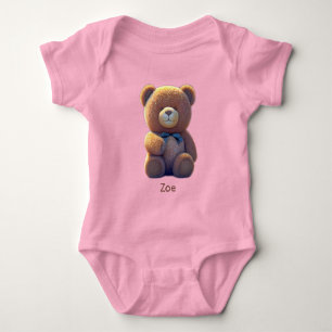 Niedlicher Teddybär auf der Wiese Baby Strampler