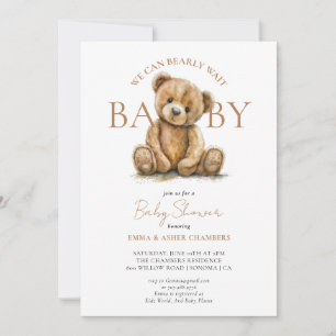 Niedlicher Teddybär, den wir frühzeitig abwarten k Einladung