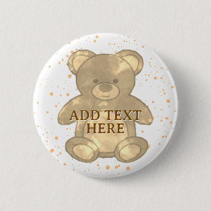 Niedlicher Teddybär-eigener Text Button