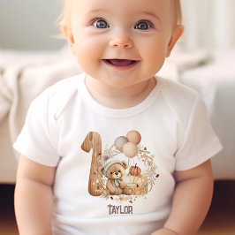 Niedlicher Teddybär Fall Bear 1. Geburtstag Baby Strampler