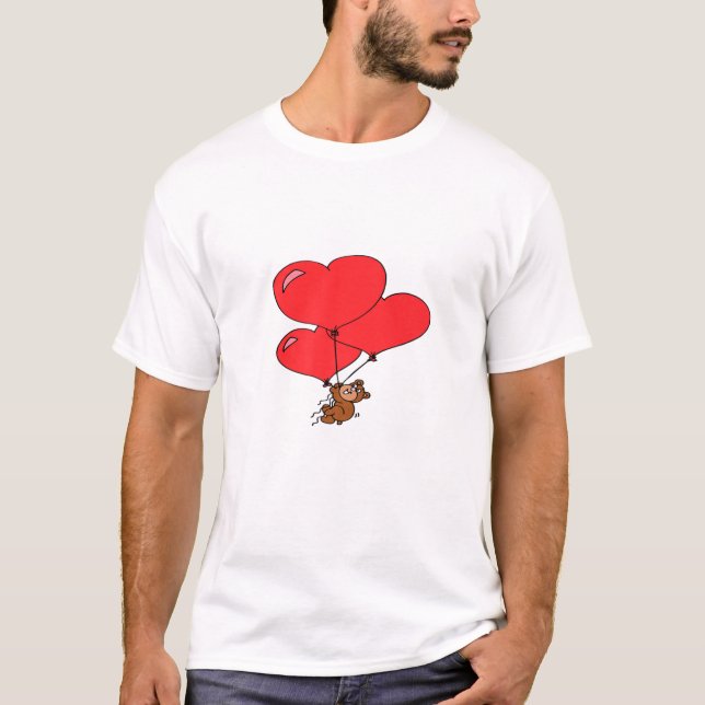 Niedlicher Teddybär hält Herz T-Shirt (Vorderseite)