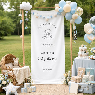 Niedlicher Teddybär Lustiger Spruch Baby Shower Wi Banner