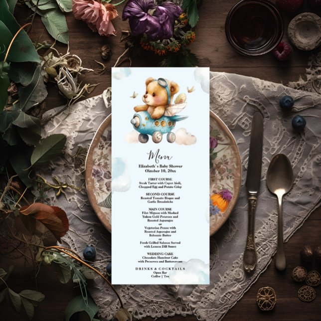 Niedlicher Teddybär Menükarte (Von Creator hochgeladen)