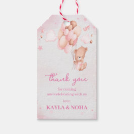 Niedlicher Teddybär mit Ballon Geschenkanhänger