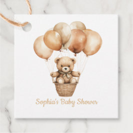 Niedlicher Teddybär mit Balloons Danke Geschenkanhänger