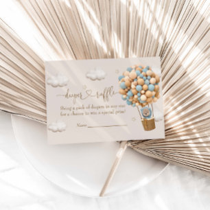 Niedlicher Teddybär mit blauen Balloons Windelwind Begleitkarte