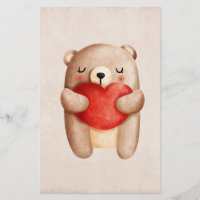Niedlicher Teddybär mit einem roten Herz