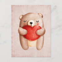 Niedlicher Teddybär mit einem roten Herz