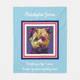 Niedlicher Teddybär (mit Gedicht), personalisiert Fleecedecke