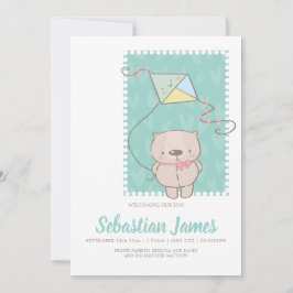 Niedlicher Teddybär mit neuem Baby Ankündigung